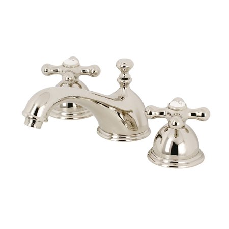 KINGSTON BRASS KS3966AX 8" Widespread Bathroom Faucet, Polished Nickel KS3966AX